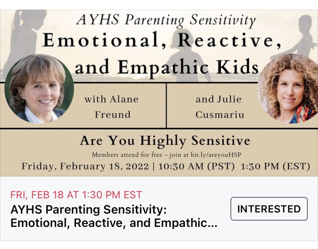 Alane Freund Julie Cusmariu Highly Sensitive kids